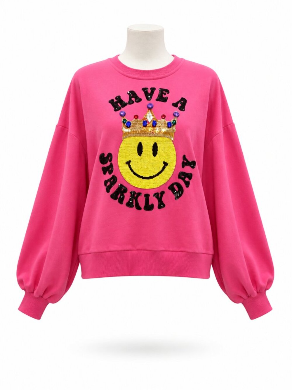 QUEEN OF SPARKLES Have A Nice Day Sweatshirt Size XS